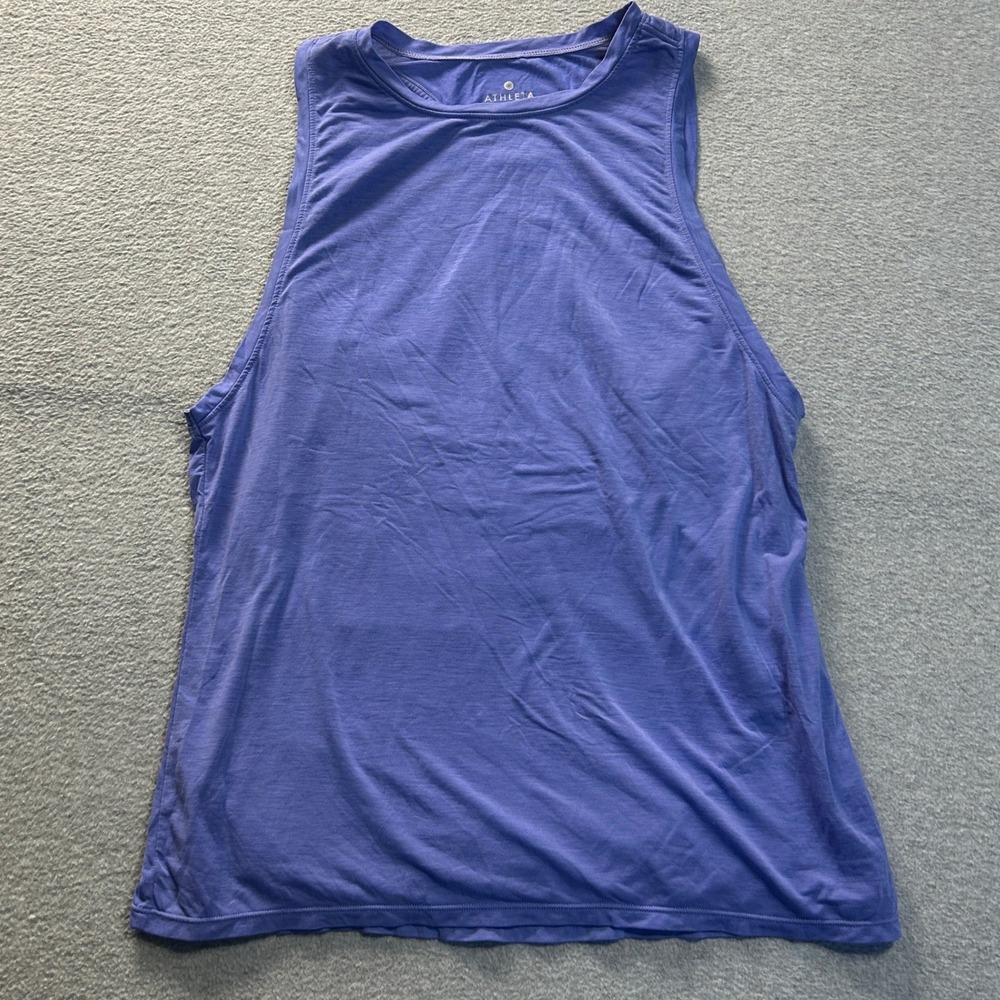 Athleta Racerback Open Back Workout Tank Top Womens XS Blue Yoga Running Gym